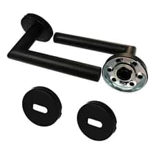 Manija Puerta Picaporte Doble Balancin Acero Inox Dannok Negro