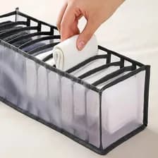 Organizador De Ropa Interior Para Cajón Medias Tela Respirable Con Divisiones Tipo Panal Tela Transpirable Ideal Bombachas Medias Corpiños Ahorra Espacio Levys Bazar Gris