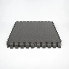 Pack X 4 Piso Goma Eva Encastrable + Bordes 60 X 60cm Gym Color Negro