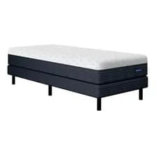 Sommier Y Colchón De Espuma En Caja La Espumería Freestyle Box De 1 1/2 Plaza 100x200 Cm Color Gris Oscuro