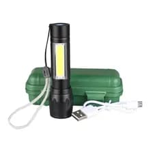 Xpe Mini Linterna Portátil Táctica Led Recargable Usb Zoom Blanco Negro