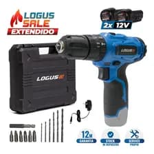 Taladro Percutor Inalámbrico Logus Max Con 2 Baterías + Maletín Incluido Azul
