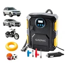 Compresor De Aire Gadnic Inflador Portable 150 Psi Alta Presión Pantalla Digital Negro