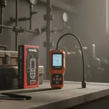 Detector De Fugas De Gas Profesional Hemmel Hgs-003 Con Sonda Flexible Para Metano Y Propano Naranja