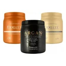 Kit 3 Mascaras Capilares - Argan - Coco - Keratina - X1000g