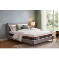 Colchón De Espuma En Caja Atma Neo 2 Plazas 140cm X 190cm X 18cm Alta Densidad + Memory Foam Blanco
