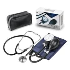 Tensiometro Manual Aneroide Llave Calibrar Estetoscopio Profesional Estuche Color Azul Euromix Bk2001-3001