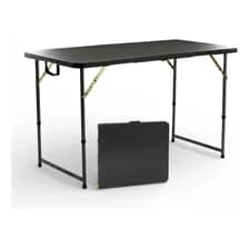 Mesa Plegable De Exterior 120cm Interior Para Jardin Camping Negro