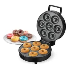 Máquina Donas Suono Mini Donut Maker 7 Unidades Mini Donas Antiadherente 1200w Color Negro