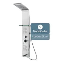 Columna De Ducha Escocesa Con Hidromasaje Londres, De Acero Inoxidable Y Monocomando