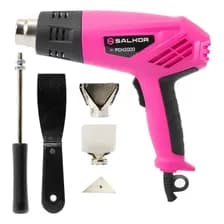 Pistola De Calor 2000w Salkor Pink 5 Accesorios Color Rosa