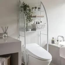 Organizador De Baño Hants Sobre Inodoro Con Estantes De Acero Blanco