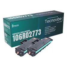 Pack De 2 Toner Alternativo Tecnovibe 106r02773 Para Xerox Phaser 3020 Workcentre 3025 Negro