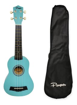 Ukelele Soprano Parquer FZU-002 Para Niños De Madera Funda Pua Color Celeste