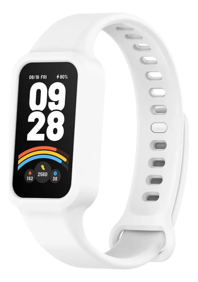 Malla Para Reloj Pulsera Xiaomi Smart Band 9 Active 1.47 De Silicona Generica Marca Miaband Color Blanco