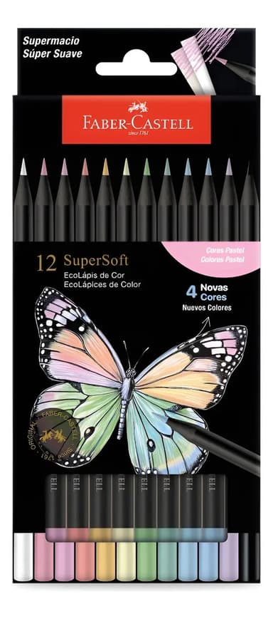 Faber Castell ecolapices supersoft pastel x 12