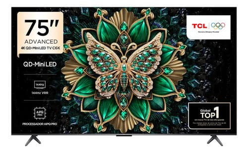 Smart TV TCL 75" 75C6K Mini LED QLED 4K Google TV Dolby Vision