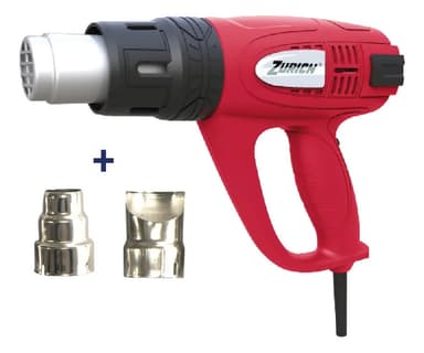 Pistola De Aire Caliente Bordo y negro 2000w Zurich y 2 Boquillas