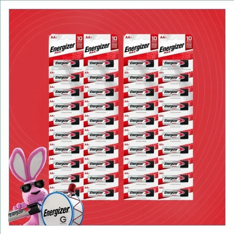 40 Pilas AA Energizer MAX E91 Alcalina