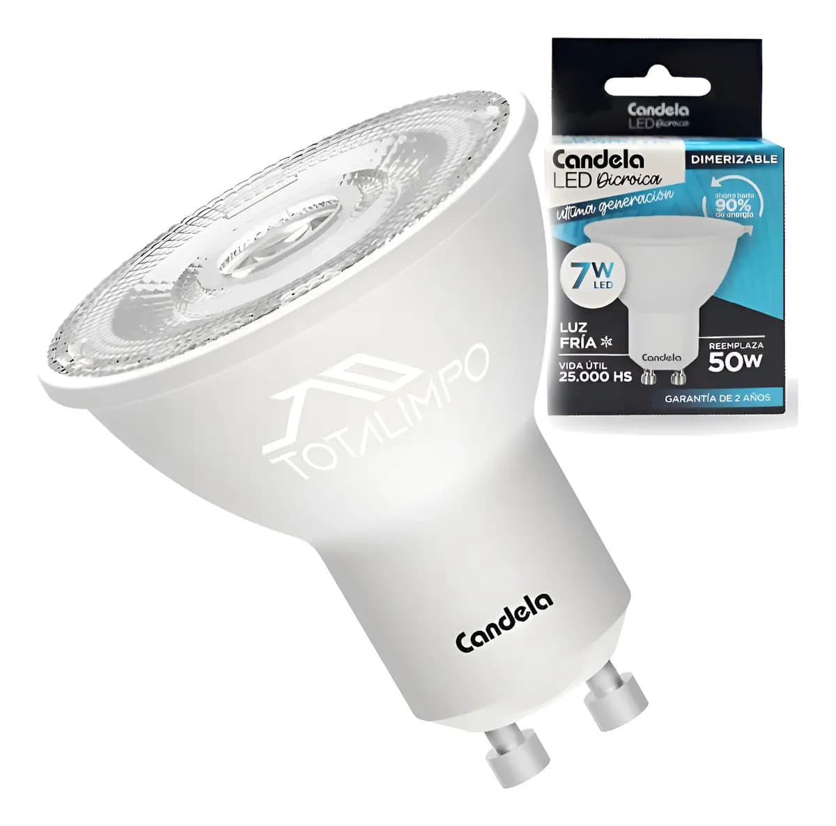 Unidad Candela Dicroica LED 7 W Color de la luz Blanco frío 6500 K