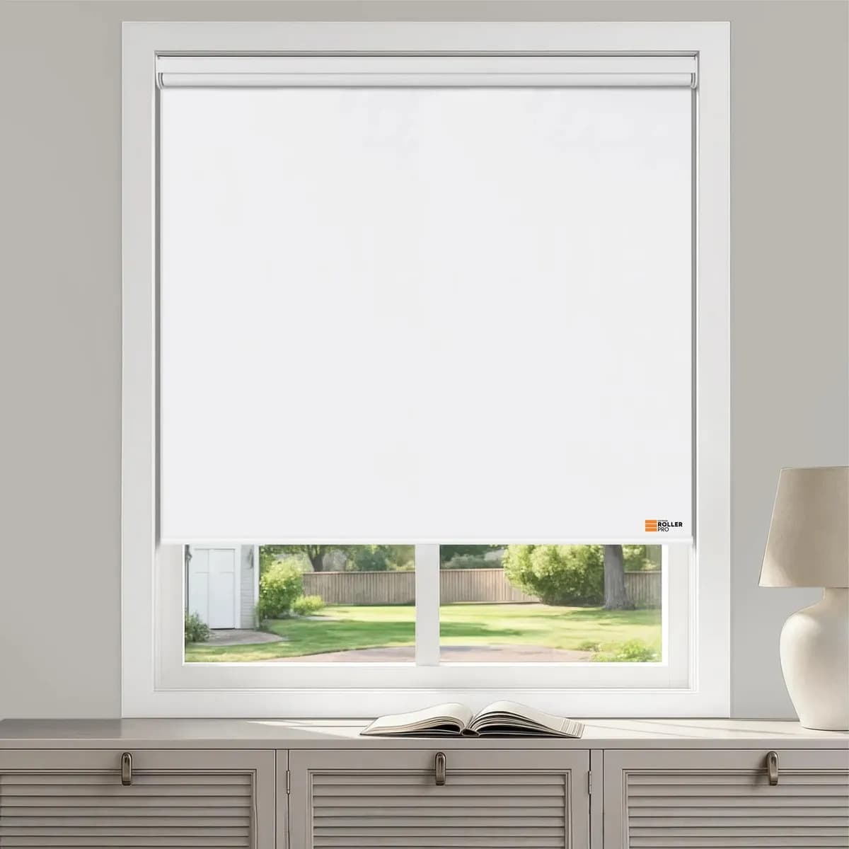 Cortina Roller Blackout 194x120cm Blanco - Roller Pro Black Out 100% Bloqueante Solar, Facil Instalacion, Tela Pvc Resistente, Aislante Termico Y Acustico, Soportes Metalicos, 194 Ancho X 120 Alto