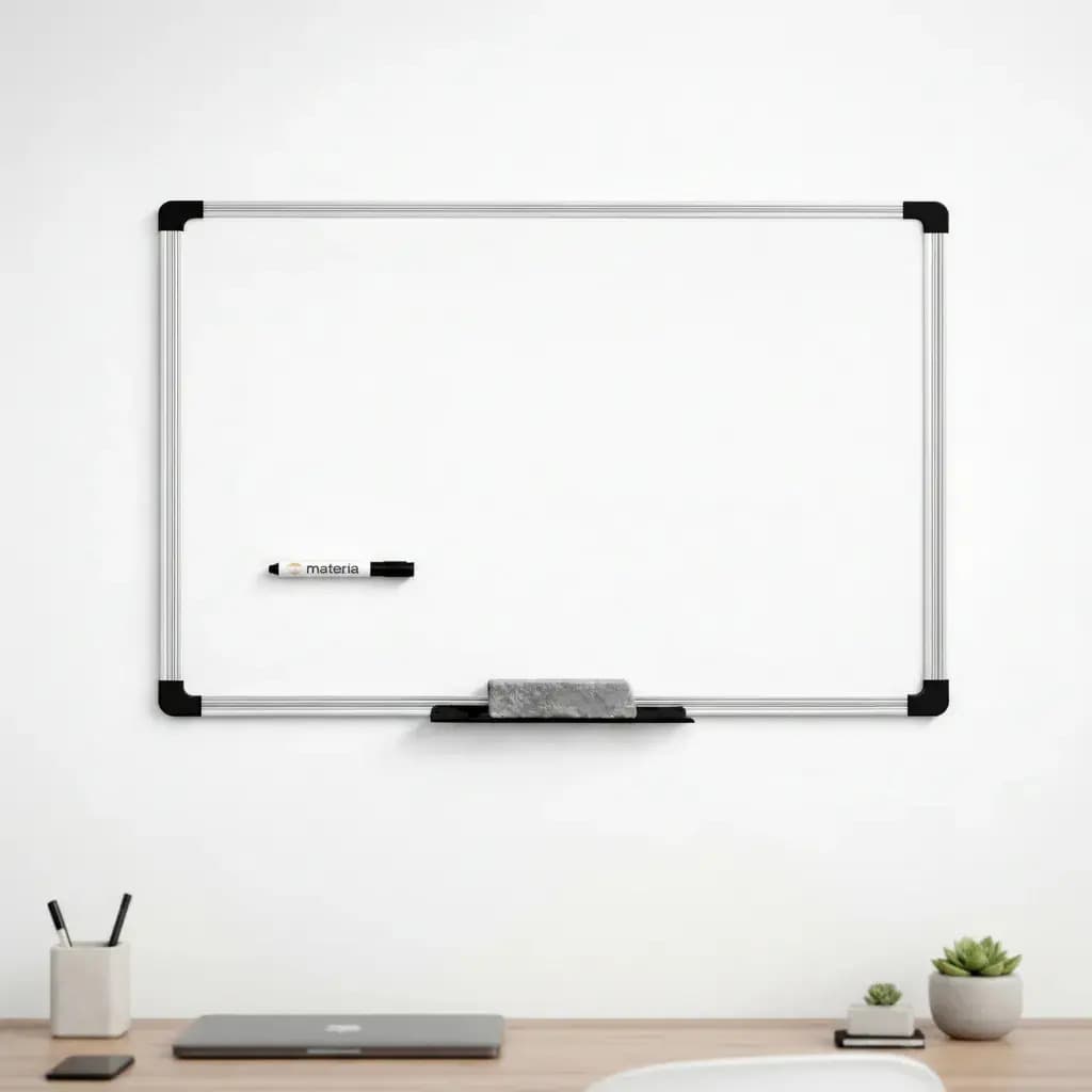 Pizarra Blanca Materia 60x120 Cm Marco Metálico Gris