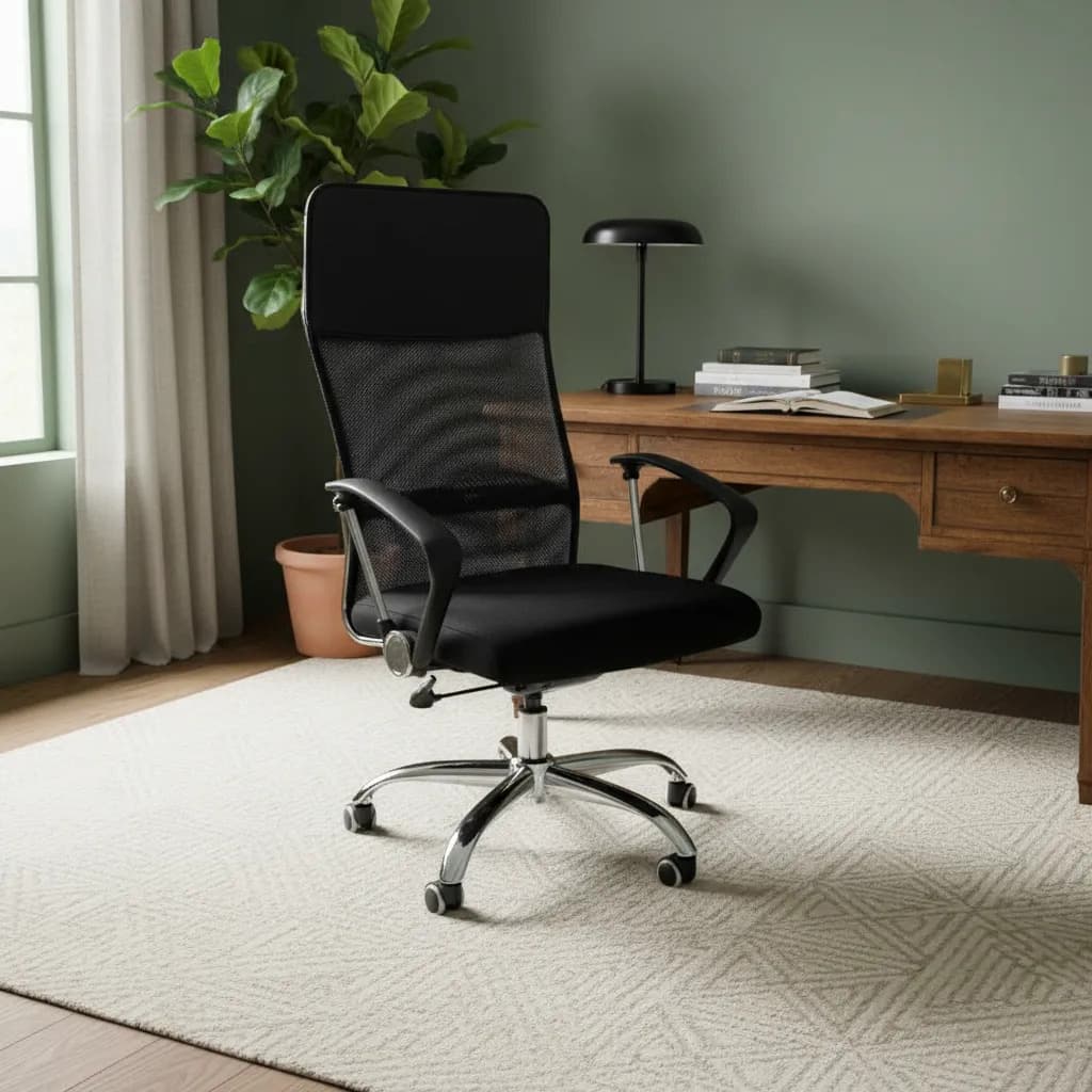 Silla Escritorio Oficina Ejecutivo Computadora Sillon !! Color Negro Material del tapizado Mesh/Cuero sintético