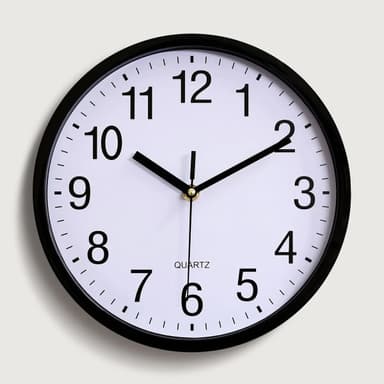 Reloj De Pared Moderno Silencioso Color Negro Clásico Quartz