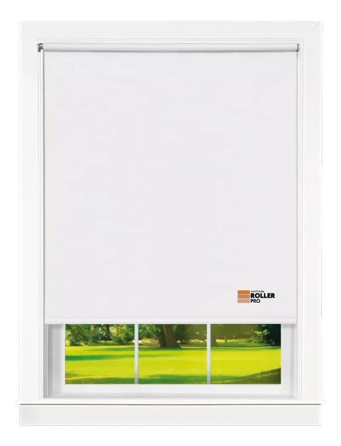 Cortina Roller Blackout 184x220cm Blanco - Roller Pro Black Out 100% Bloqueante Solar, Facil Instalacion, Tela Pvc Resistente, Aislante Termico Y Acustico, Soportes Metalicos, 184 Ancho X 220 Alto