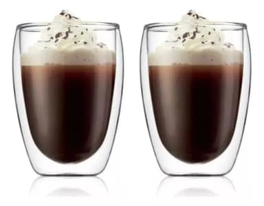 Set X2 Tazas Café Vidrio Doble Pared Borosilicato Espresso 350ml | Ideal Capuchino Latte Té Diseño Elegante | Resistente Calor Apto Lavavajillas Cocina Hogar Oficina Levys Bazar