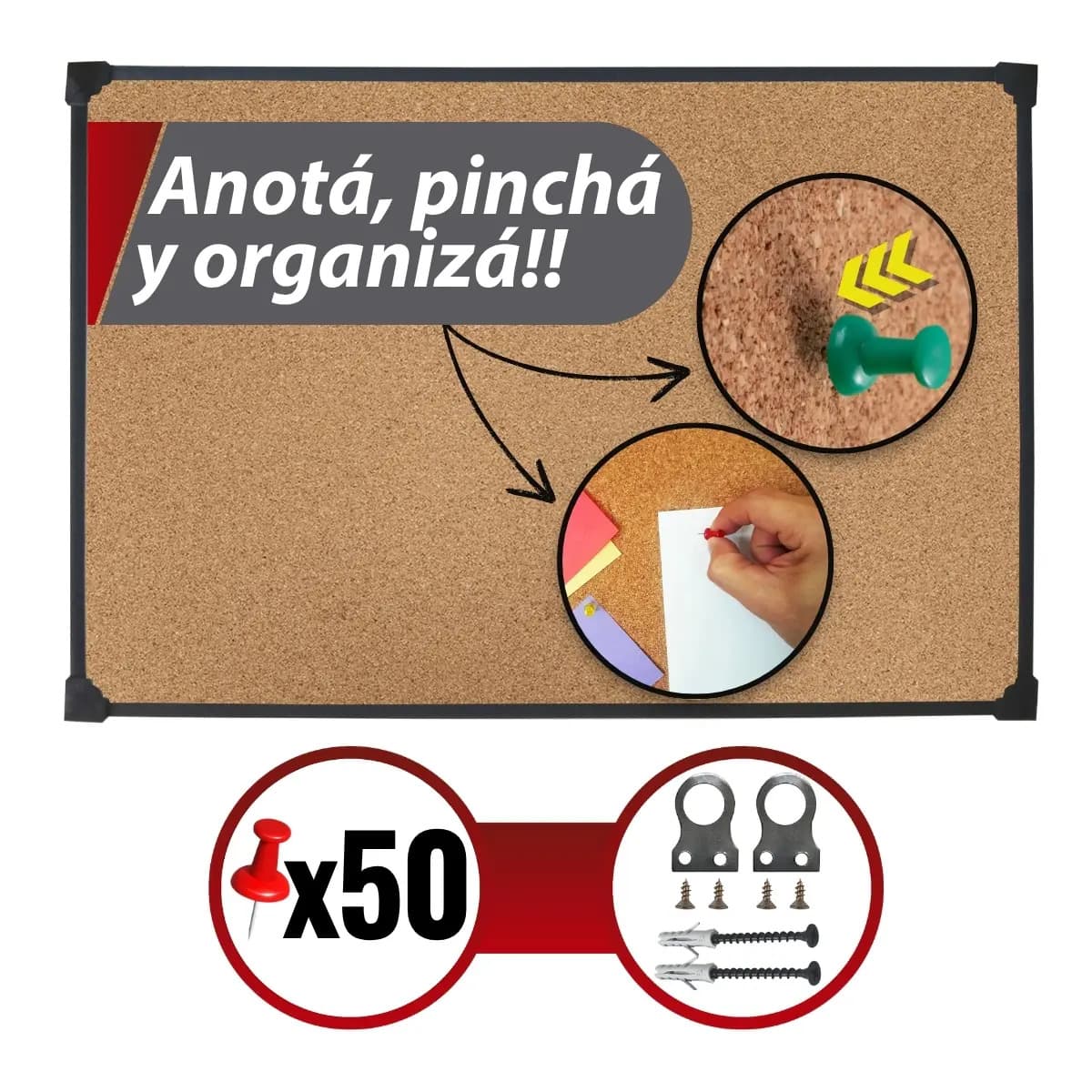 Pizarra De Corcho 80x120cm Uso Intensivo Doggo By Apxer