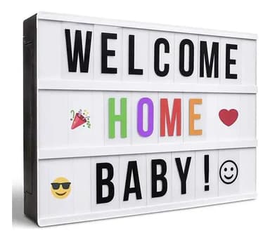 Cartel Luminoso Led Pizarra Lightbox Letras Números Grande Blanco