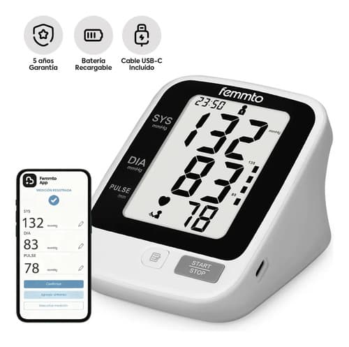 Tensiometro Digital De Brazo Batería Recargable Usb Aparato Para Medir Presion Arterial Medidor Automatico Femmto