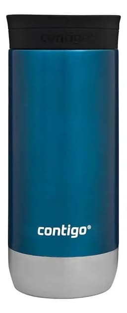 Vaso Térmico Contigo Huron Liso Color Blue Berry 473ml Acero Inoxidable - Azul Metálico/petróleo