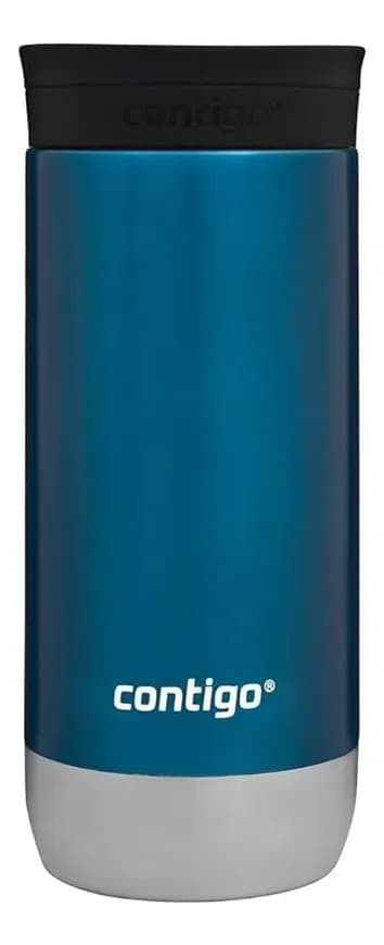 Vaso Térmico Contigo Huron Liso Color Blue Berry 473ml Acero Inoxidable - Azul Metálico/petróleo