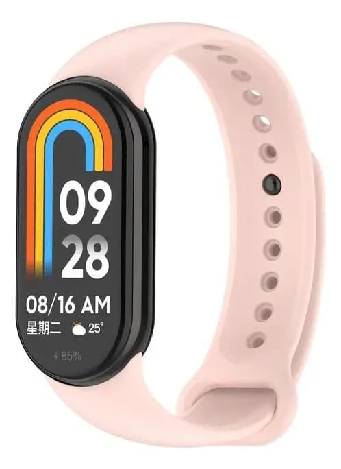 Malla Compatible Con Mi Smart Band 8 Y 9 Xiaomi 1.62 Mi Smart Band 10 1.72 De Silicona Y Con Enganche Acero Metal Generica Marca Miaband Color Rosa