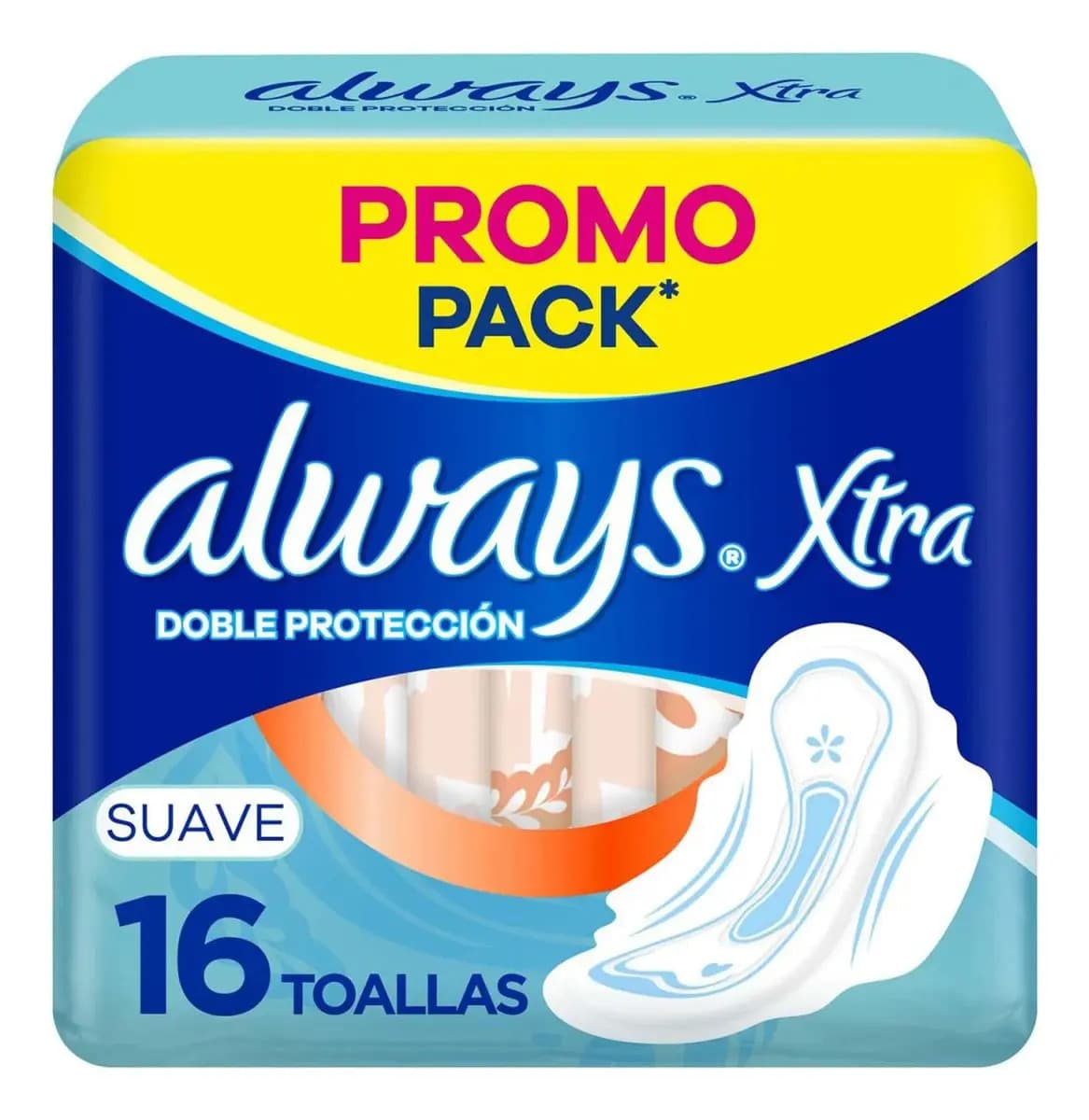 Pack X16 Unidades Toallitas Doble Protección Suave Always Xtra