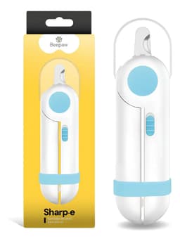 Cortaúñas Para Mascotas Beepaw Sharp-e Azul Con Luz Led Lima Integrada Deflector De Uñas Corte Seguro Para Perros Medianos Y Grandes Y Gatos