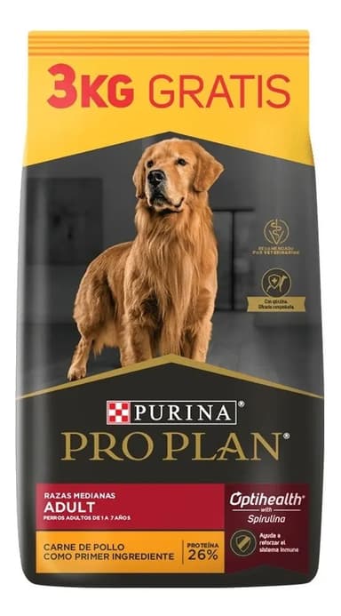 Alimento Pro Plan OptiHealth Pro Plan para perro adulto de raza mediana sabor pollo y arroz de 18 kg