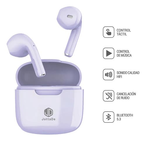 Auriculares Inalámbricos JD Air Free In-Ear Bluetooth 5.3 Lila