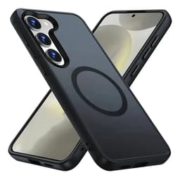 Funda Silicona Magnetica Norcel Para Samsung Galaxy S25 Color Negro Resistente Suave Al Tacto Compatible Con Magsafe Bordes Reforzados