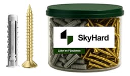 Tarugo Fischer Espiga Sx 6 Para Ladrillo Hueco + Tornillo Fix 4,5x35mm | Fijaciones de Uso Domestico Y Profesional | Combo Skyhard Por 100 Unidades