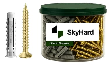 Tarugo Fischer Espiga Sx 6 Para Ladrillo Hueco + Tornillo Fix 4,5x35mm | Fijaciones de Uso Domestico Y Profesional | Combo Skyhard Por 100 Unidades