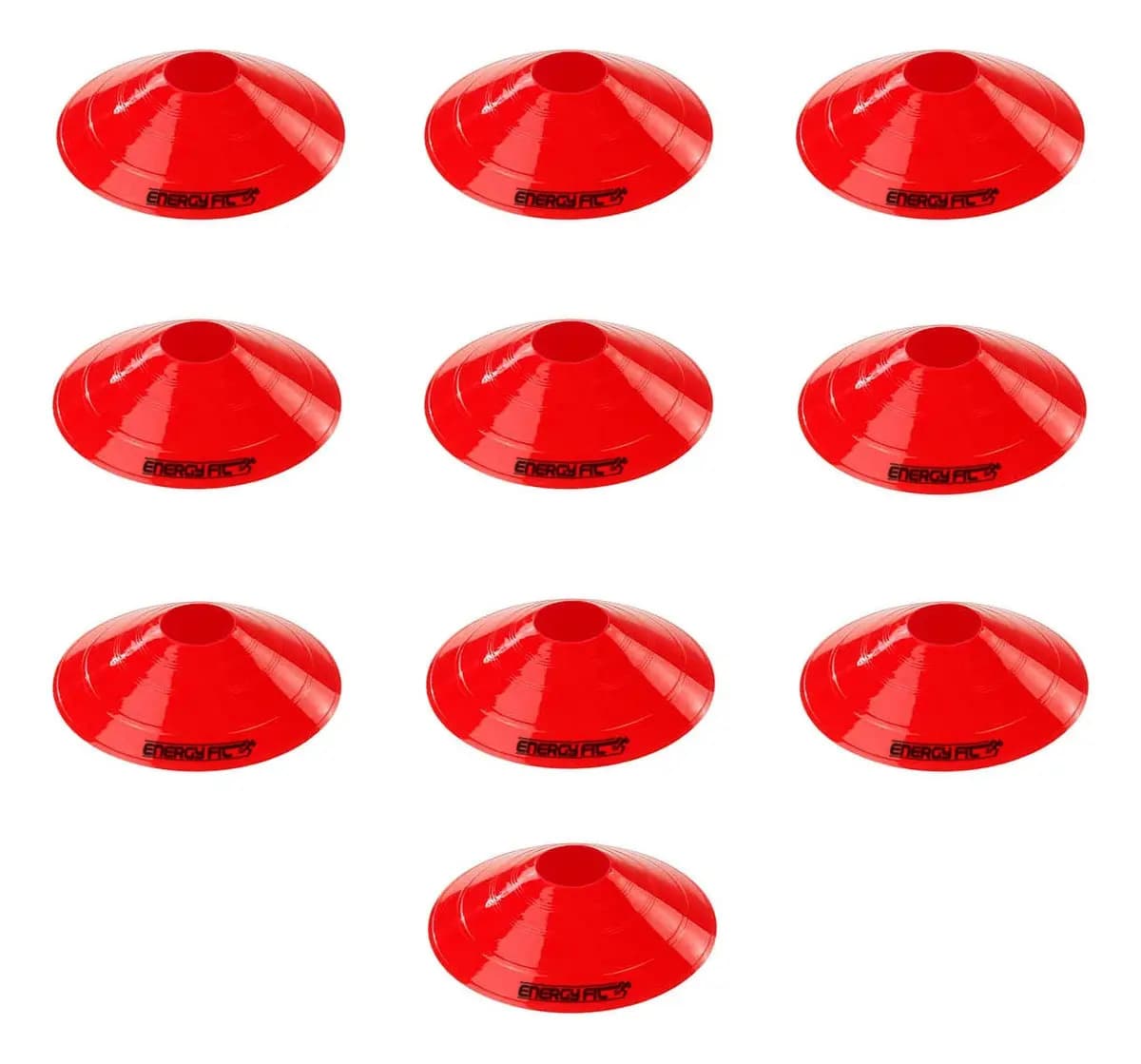 Conos Tortuga Futbol Pack X 10 Agilidad Marca Energy Fit Color Rojo