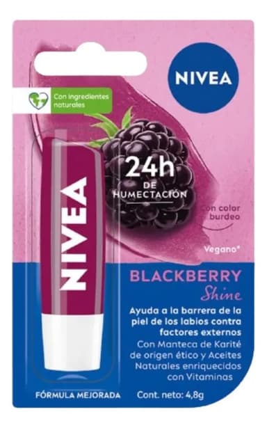 Bálsamo Labial NIVEA Blackberry Shine 4,8 g