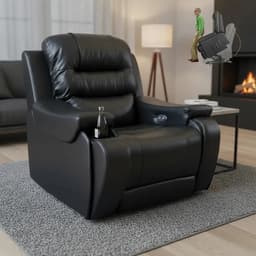 Sillon Masajeador Relax Absoluto Super Mullido Semicama Negro