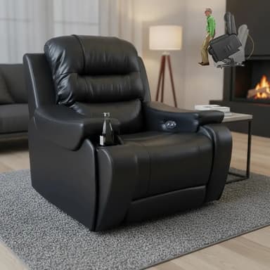 Sillon Masajeador Relax Absoluto Super Mullido Semicama Negro