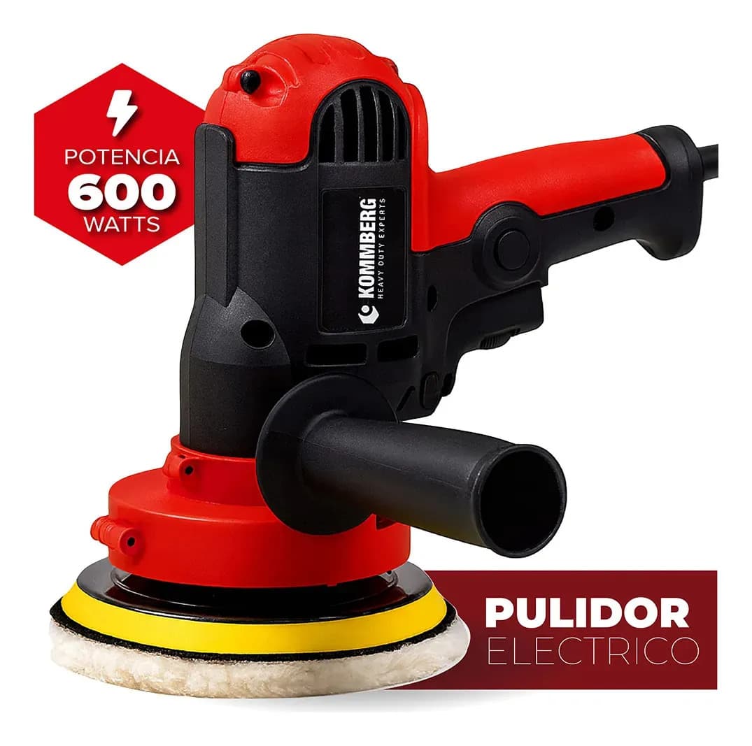 Pulidora Eléctrica Mano Automotor Kommberg 600w 3500rpm Rojo