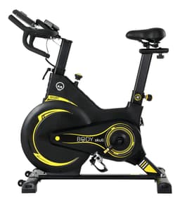 Bicicleta Fija Spinning Magnetica Body Skull - Disco De Inercia De 13 Kg - Usuario 150 Kg - Resistencia Magnetica Entrenamiento Silencioso - Pedales Metalicos, Estructura Fuerte Y Robusta - Amarilla