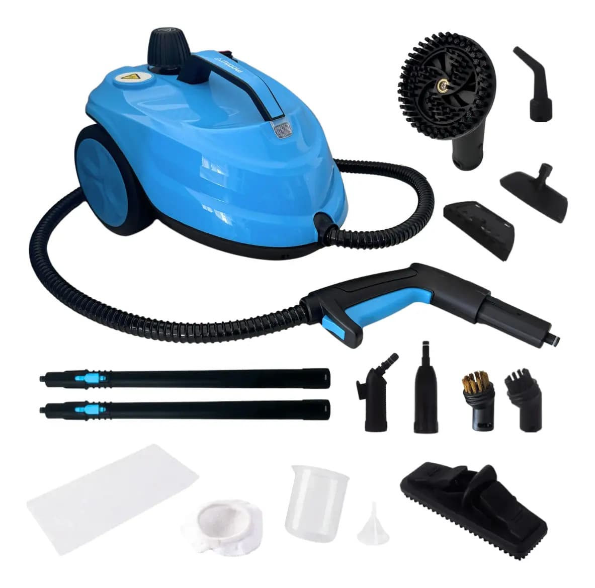 Limpiadora a vapor Midow 2000w 106° 2 litros con accesorios color azul